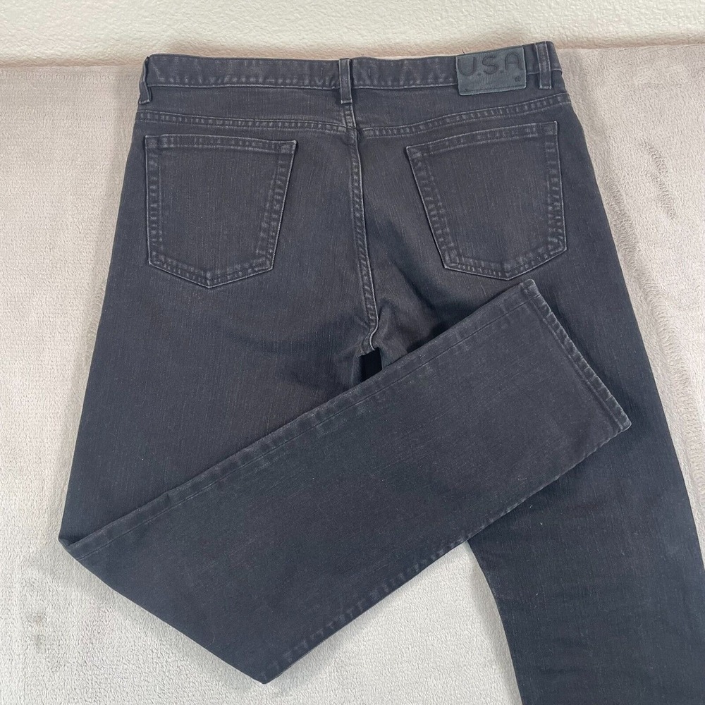 John Varvatos USA Bowery Jeans Men 38x34 Black Slim Straight Button Fly Grunge